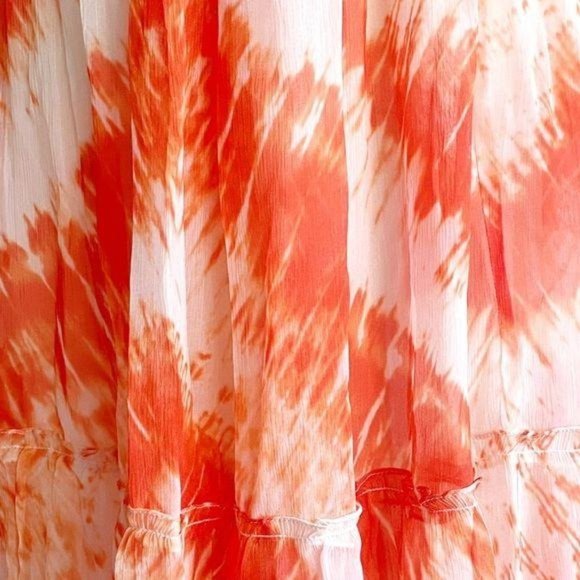 Rococo Sand Orange Tie Dye Chiffon Maxi Dress - Picture 9 of 10